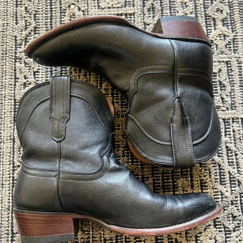 Tecovas Black Leather Ankle Boots - Picture 2 of 10